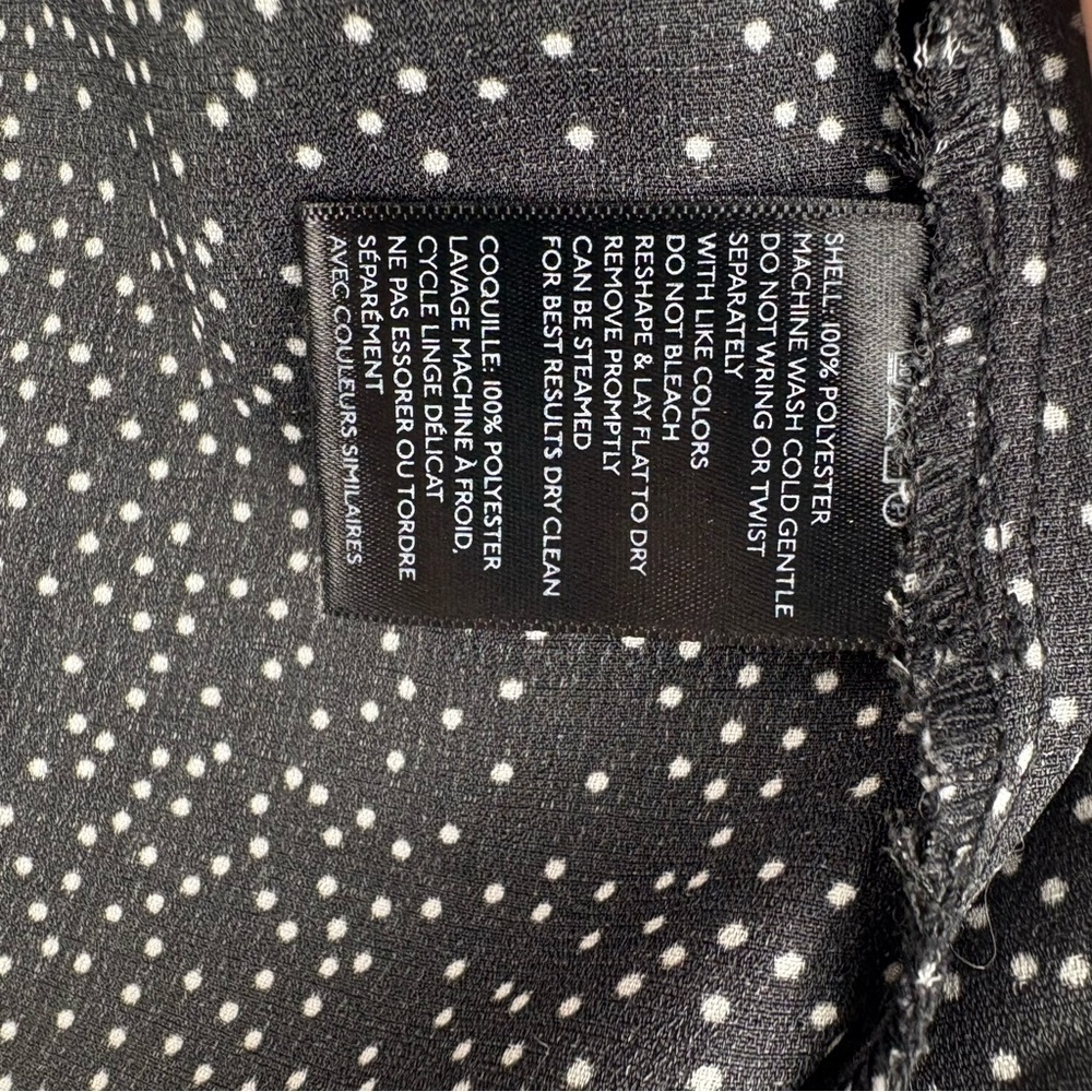 Urban Outfitters Sheer Black Polka Dot Tie-Front Top Rolled Sleeves Crop Top S - Picture 6 of 12